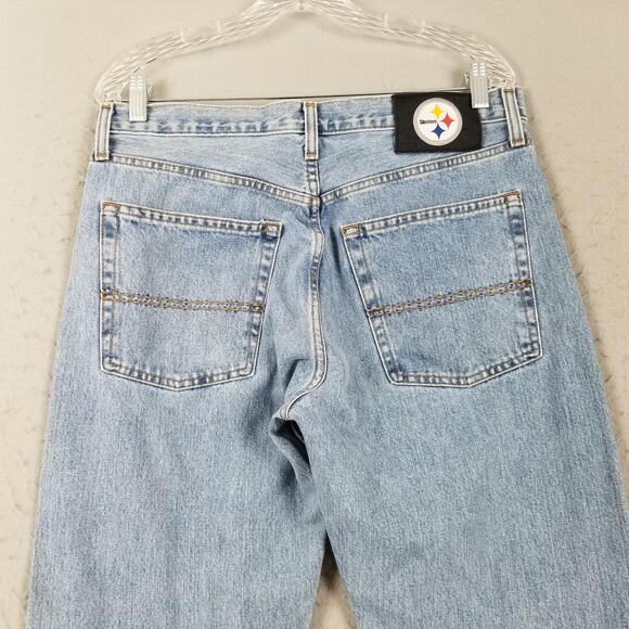 Pittsburgh Steelers Jeans Mens 32x30 Light Wash NFL Football 5 Pocket Pants - Picture 6 of 16